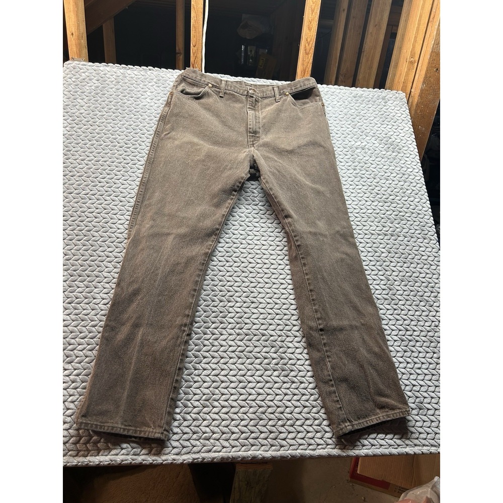 Vintage Wrangler 13MWZ Jeans Mens 40x34 Brown Cowboy Cut USA Western Rodeo